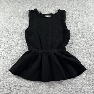 Y2K Bebe Sleeveless Sweater Top Womens Small Black Open Back Ruffle‎ Lace Up